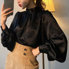 Satin Blouse Puff Sleeve