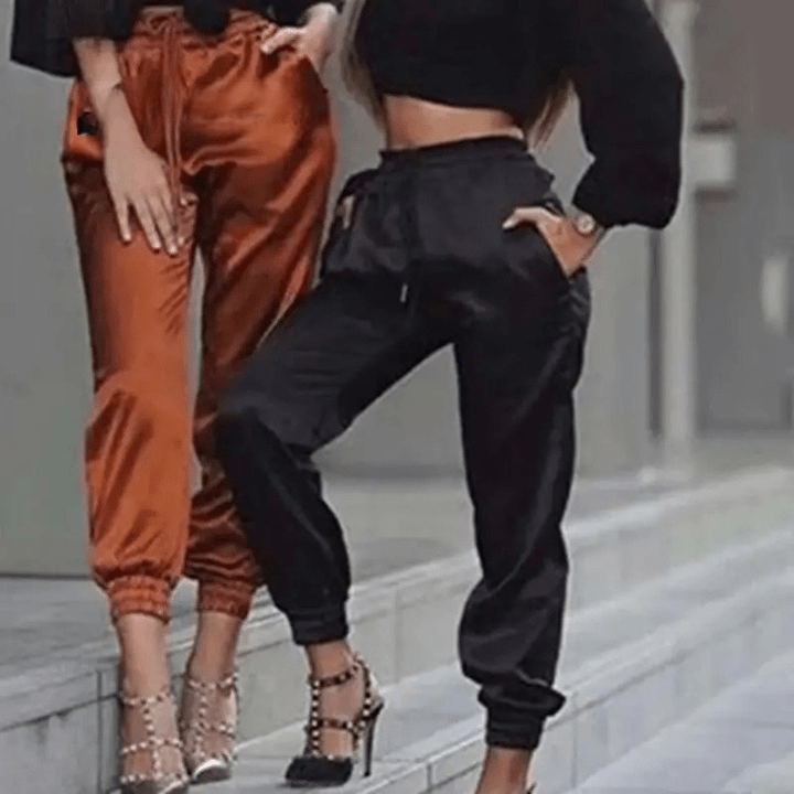 Satin Cargo Pants for Women