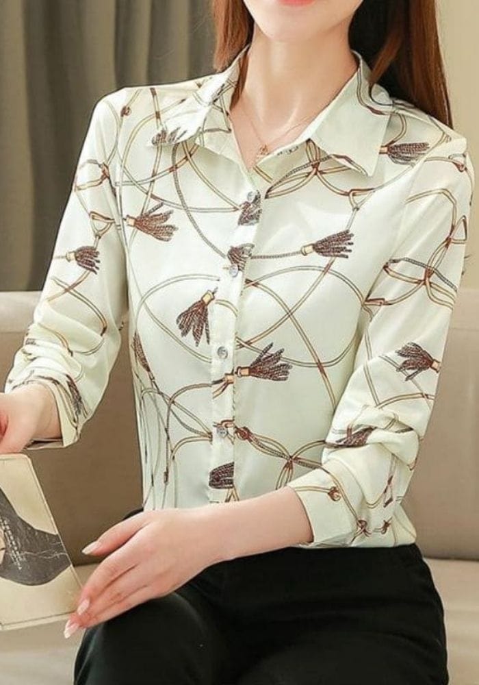 Satin Chain Print Shirt