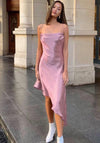 Satin Cowl Neck Dress