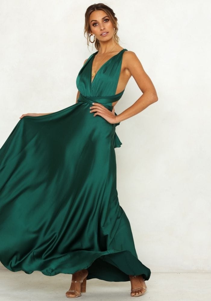 Satin Floor Length Dress