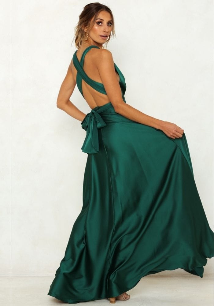 Satin Floor Length Dress