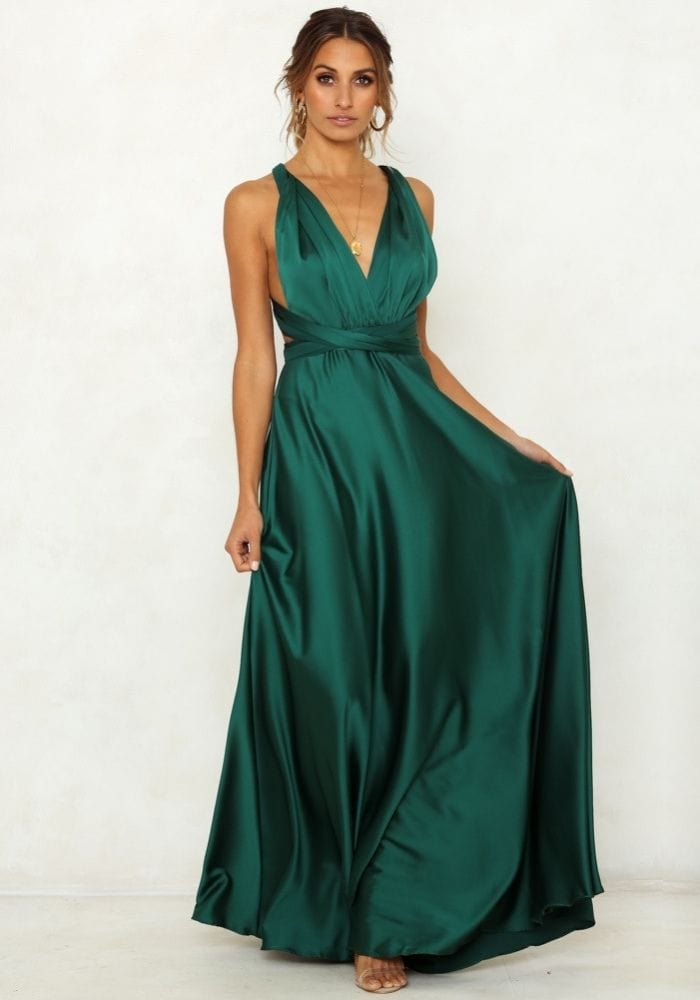 Satin Floor Length Dress