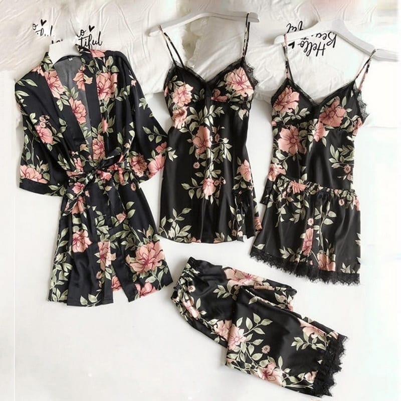 Satin Floral Pajama Set