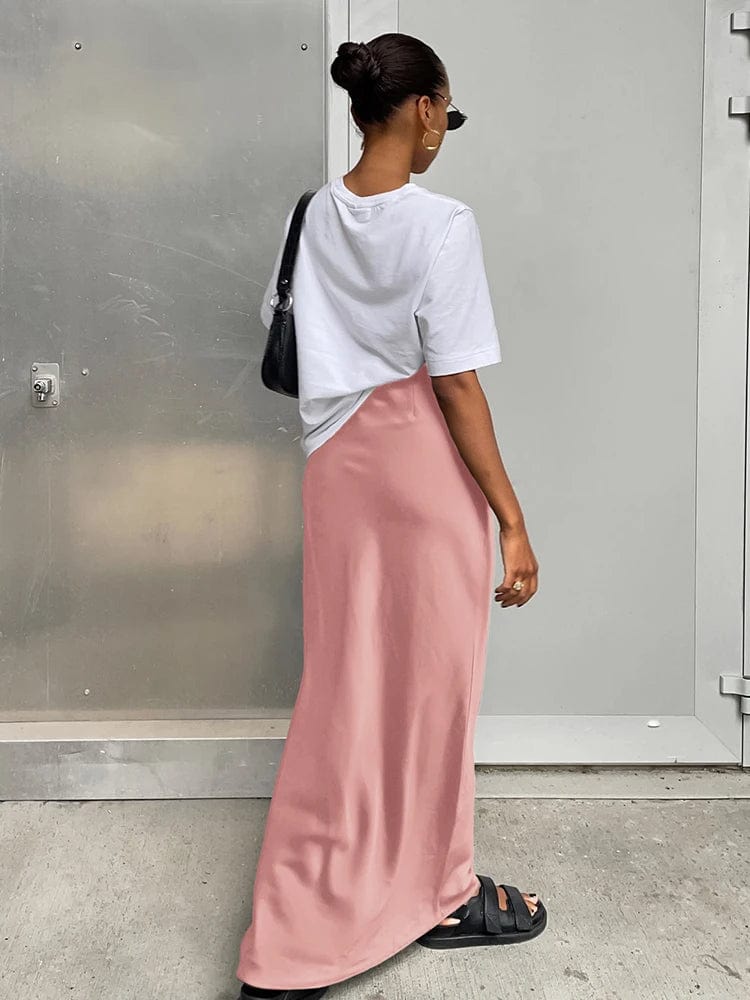 Satin Full Length Maxi Skirt