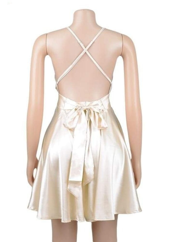 Satin Halter Mini Dress