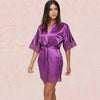 Satin Kimono Wrap Dress