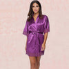 Satin Kimono Wrap Dress