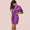 Satin Kimono Wrap Dress