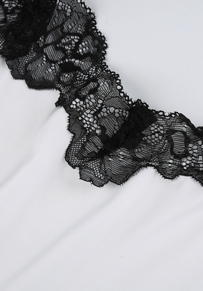 Satin Lace Mini Dress