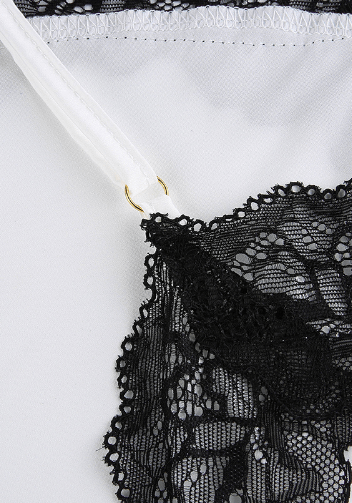 Satin Lace Mini Dress