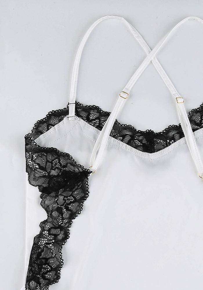 Satin Lace Mini Dress