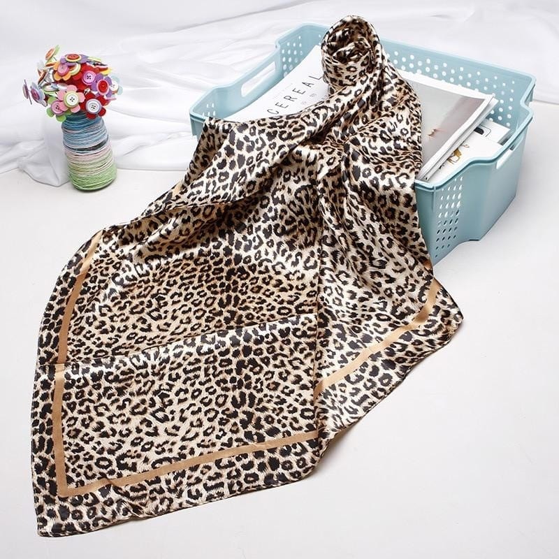 Satin Leopard Hair Scarf