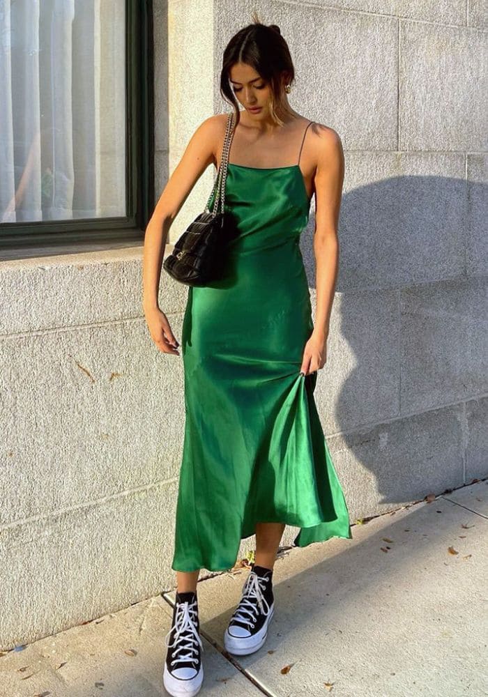 French Satin Dress