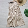 Satin Maxi Skirt Beige