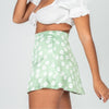 Satin Mini Skirt Green