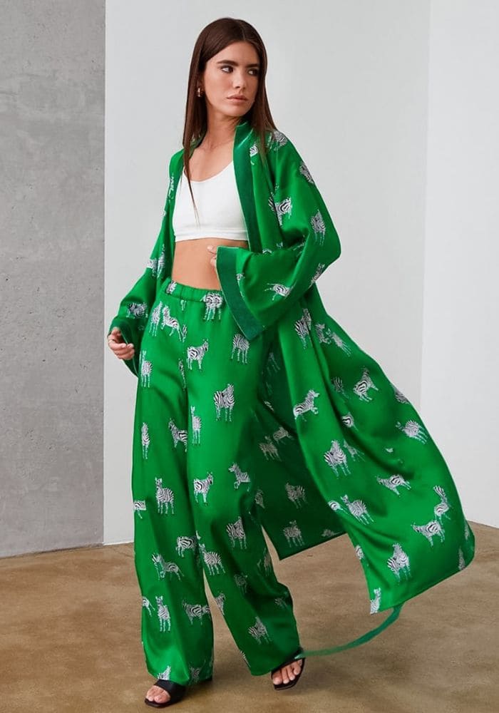 Satin Pajama Set Long Pants