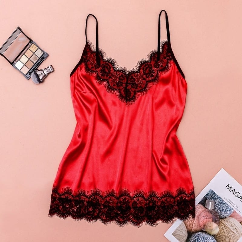 Satin Pajama Set Red