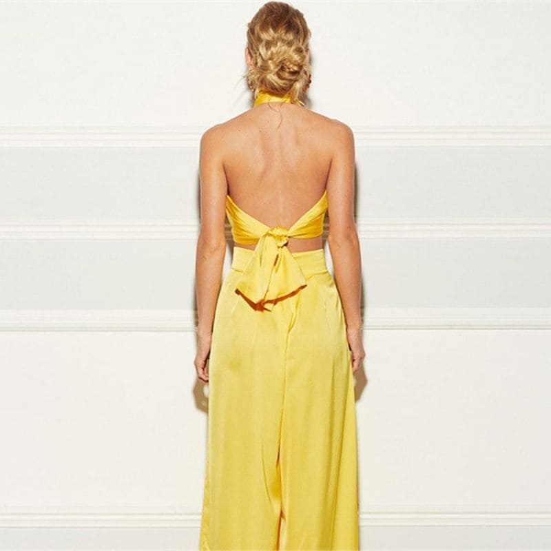 Satin Palazzo Pants Set