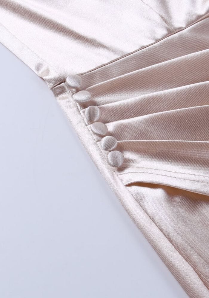 Satin Pleated Dress