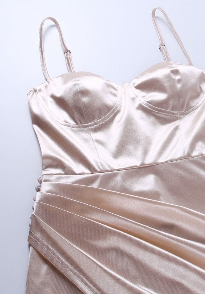 Satin Pleated Dress
