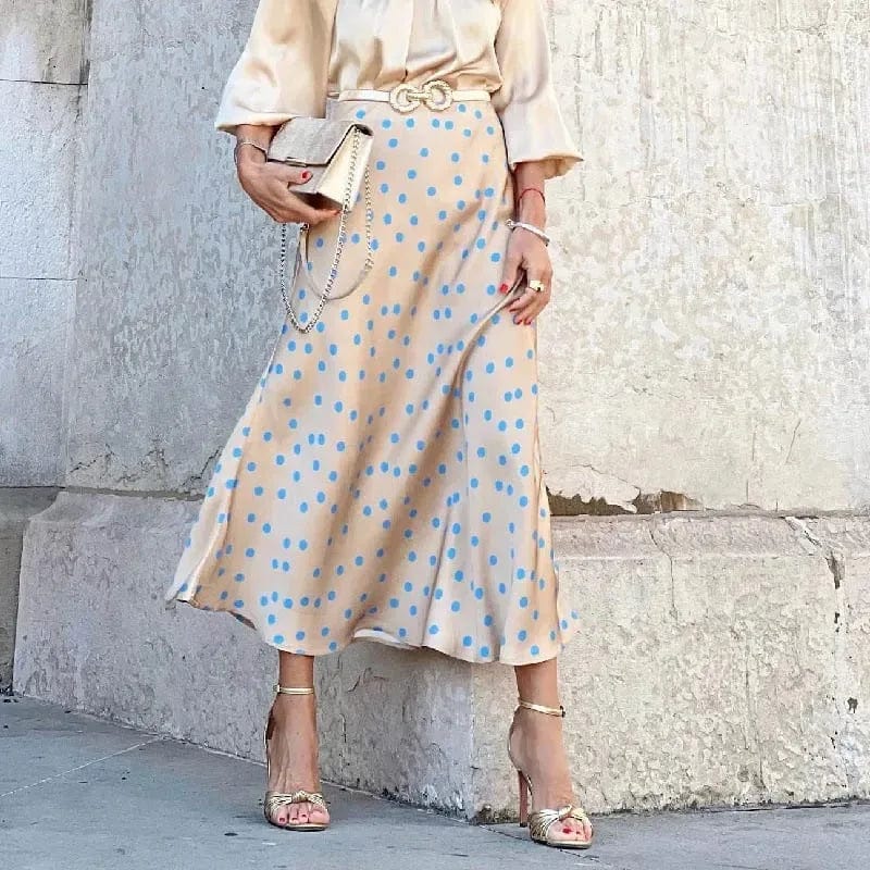 Satin Printed Maxi Skirt