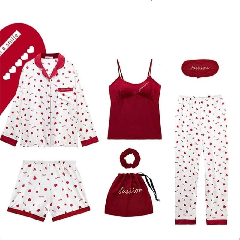 Satin Red Pajama Set | Satin Clothing - Satin Paris