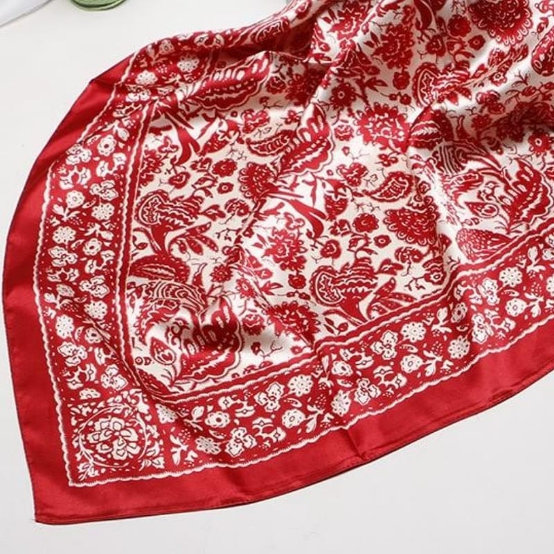 Satin Red Scarf