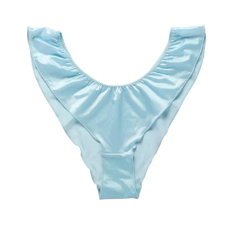 Satin Ruffle Thong