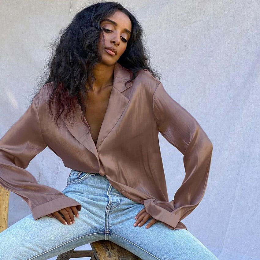 Satin Shirt and Pants Set