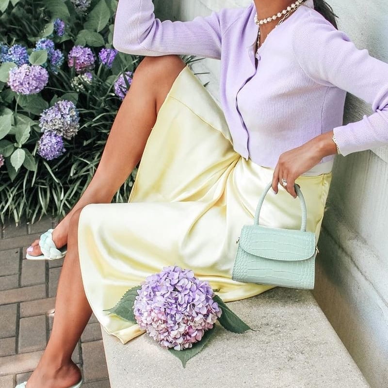 Satin Silk Midi Skirt