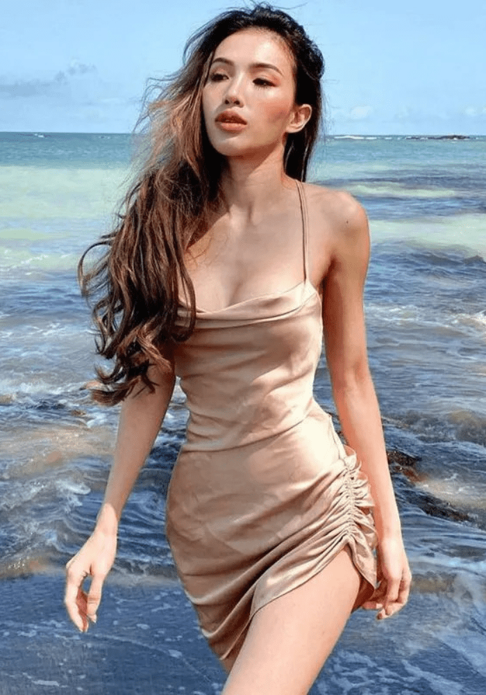 Satin Slit Dress