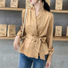 Satin Tie Waist Blouse