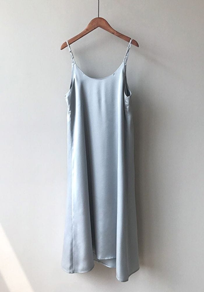 Satin V Neck Dress