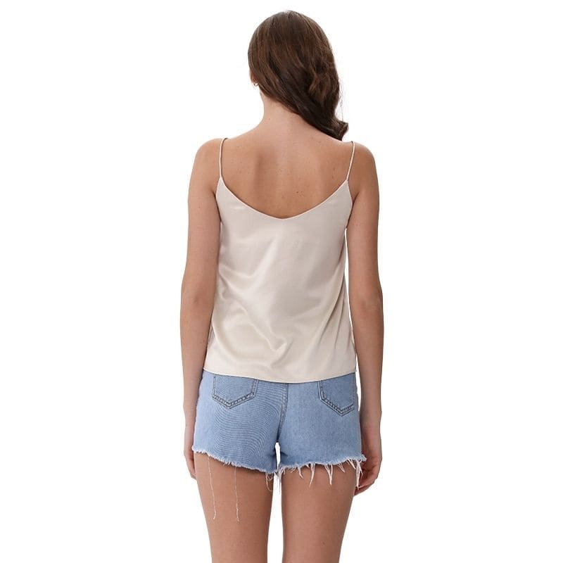 Satin V Neck Tank Top