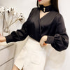 Satin Wrap Blouse