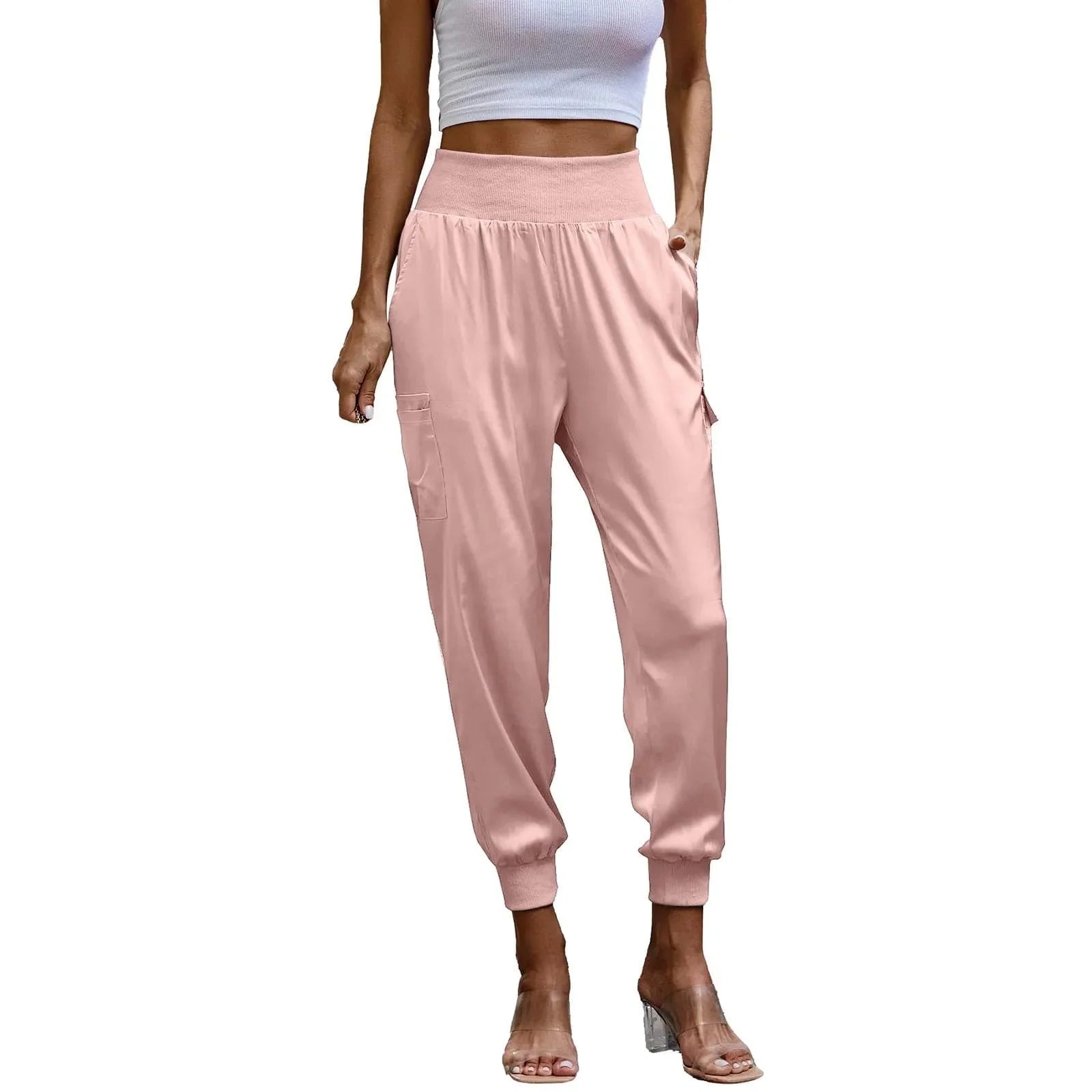 Silk Satin Cargo Pants