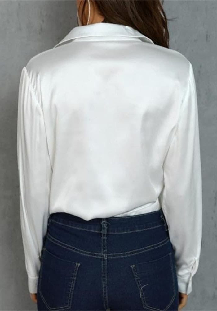 Silk Satin White Shirt