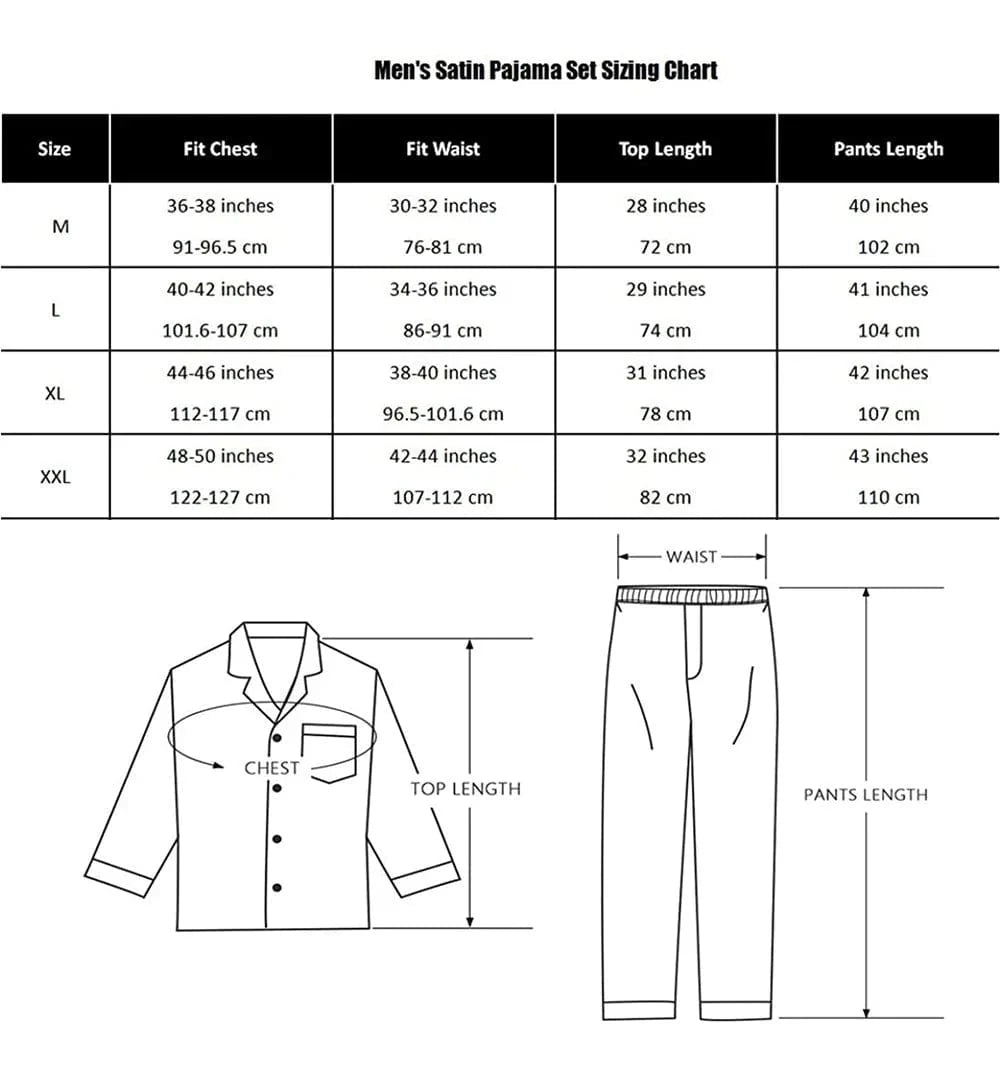 Striped Mens Satin Pajamas
