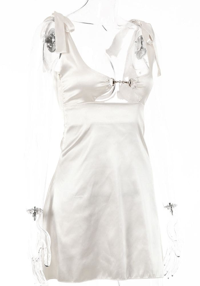 White Satin Mini Dress