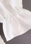 White Satin Puff Sleeve Dress