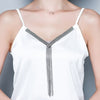 White Satin Tank Top