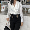 White Satin Wrap Blouse