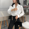 White Satin Wrap Blouse