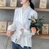 White Silk Satin Blouse