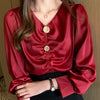 Women's Red Satin Blouse