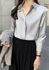 Women's Satin Button Down Shirt