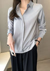 Women's Satin Button Down Shirt