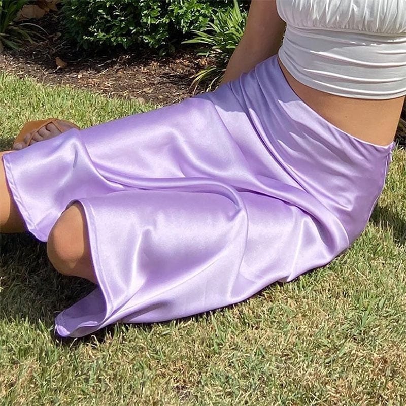Women's Satin Midi Skirt