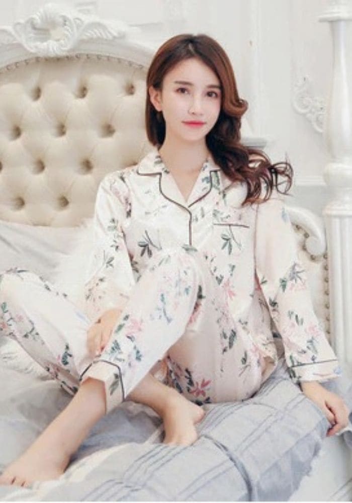 Women's Satin Pajama Pant Sets